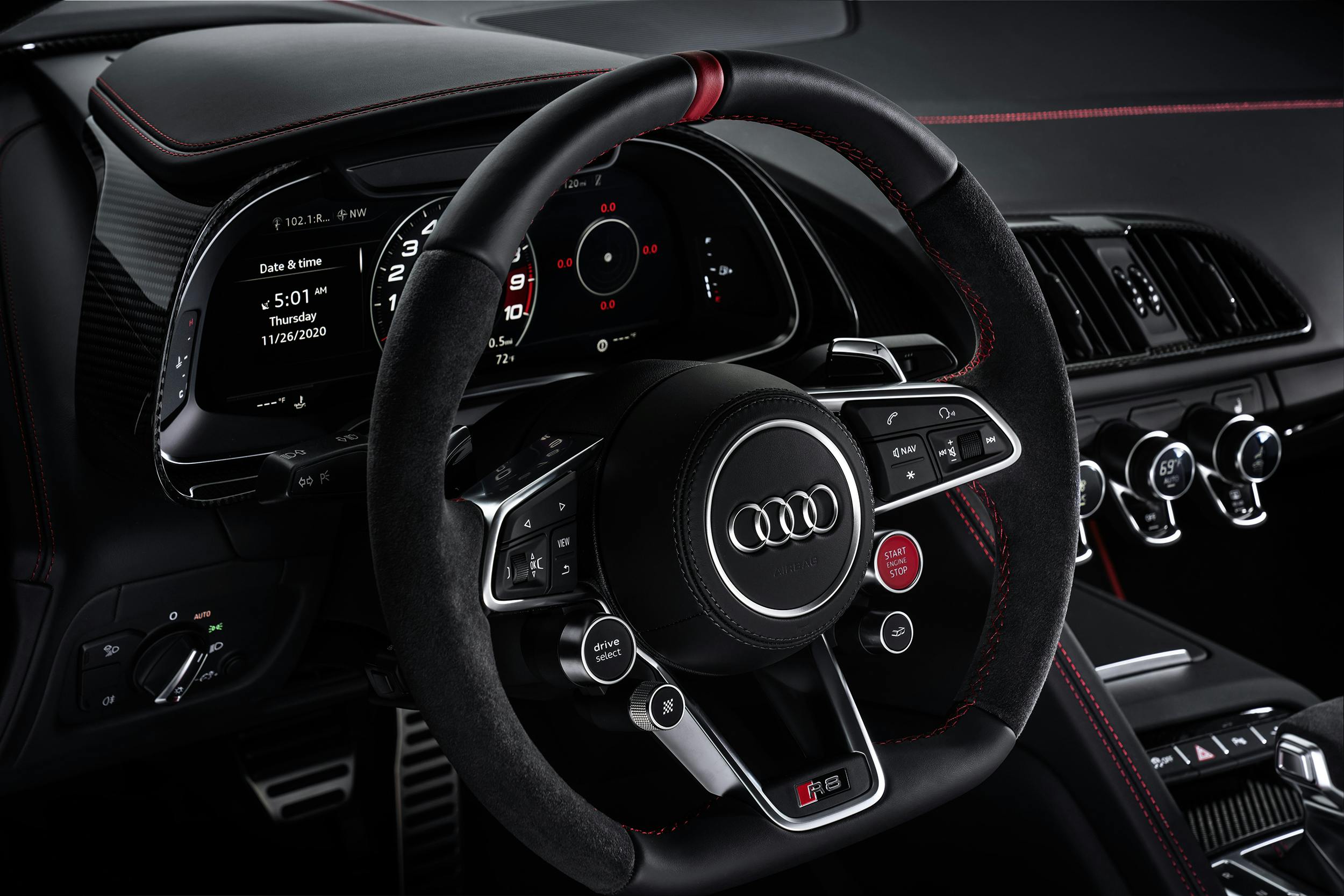 2021 Audi R8 Panther Edition steering wheel