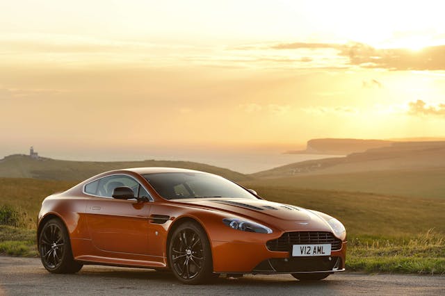 Aston Martin Vantage front three-quarter sunset