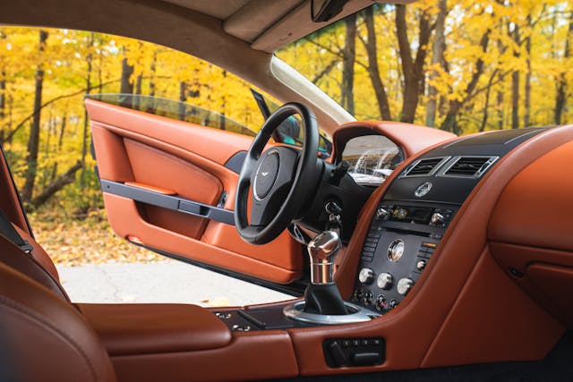 Aston Martin Vantage interior front dash angled