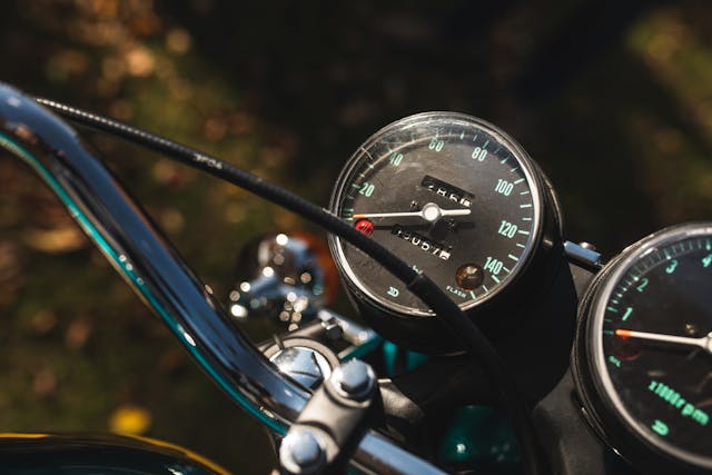 Honda CB750 speedometer gauge detail Honda CB750 speedometer gauge detail