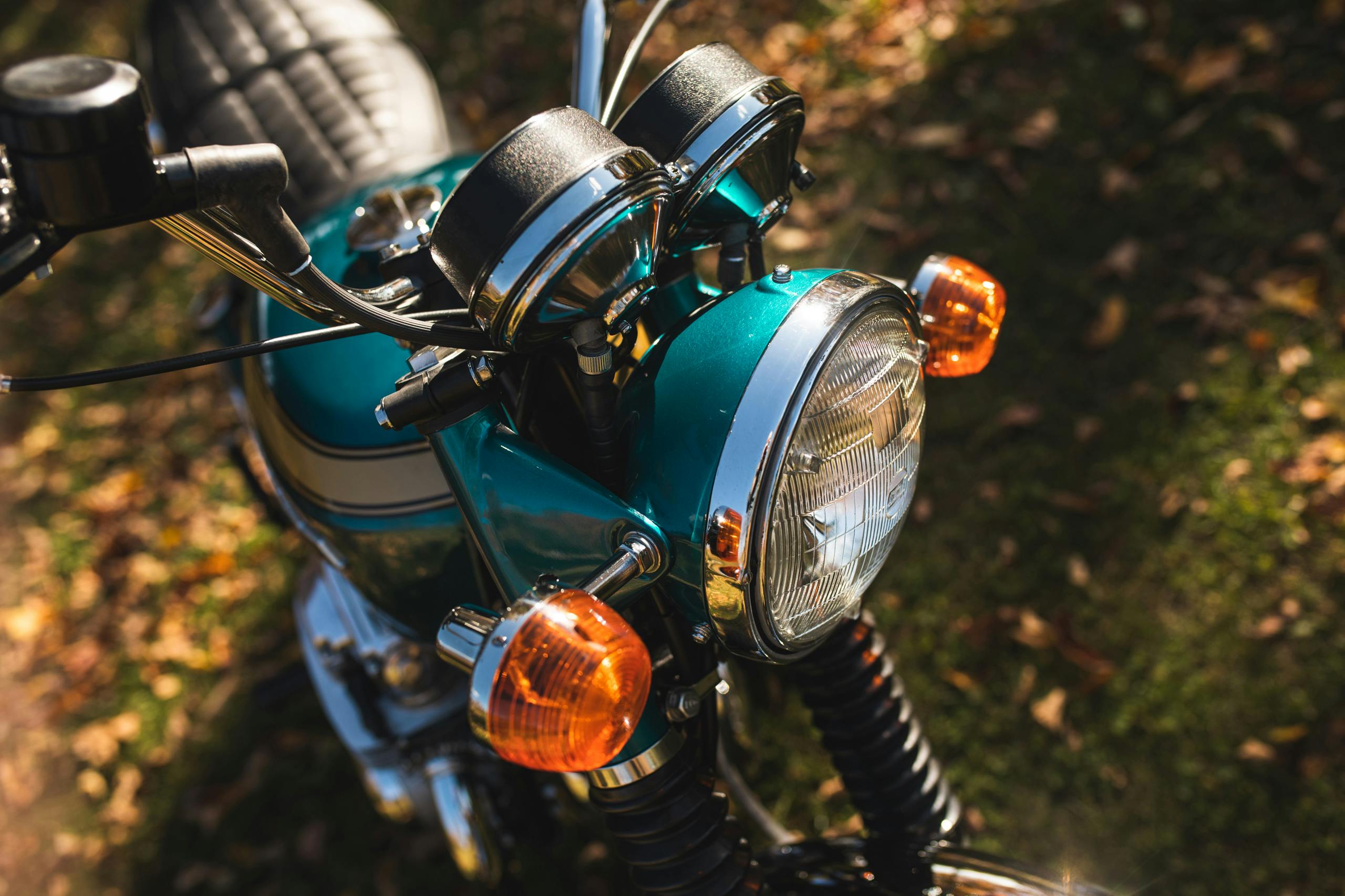Honda CB750 front headlamp detail