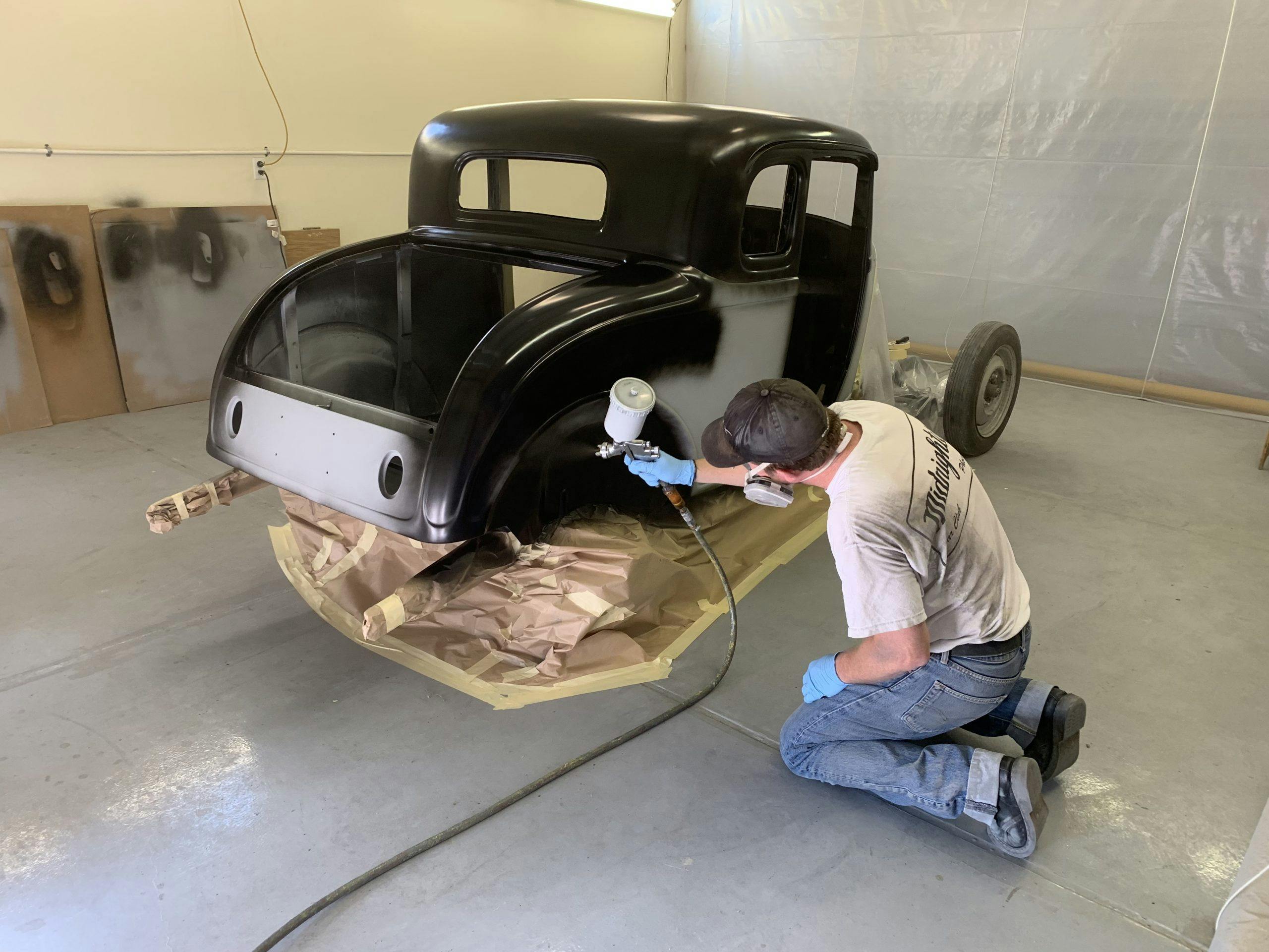 Ford 5-Window Coupe project paint work
