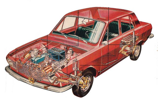 Ford Corcel x-ray front three-quarter