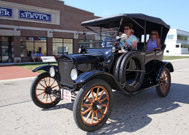 Ford Model T students driving front three-quarter action