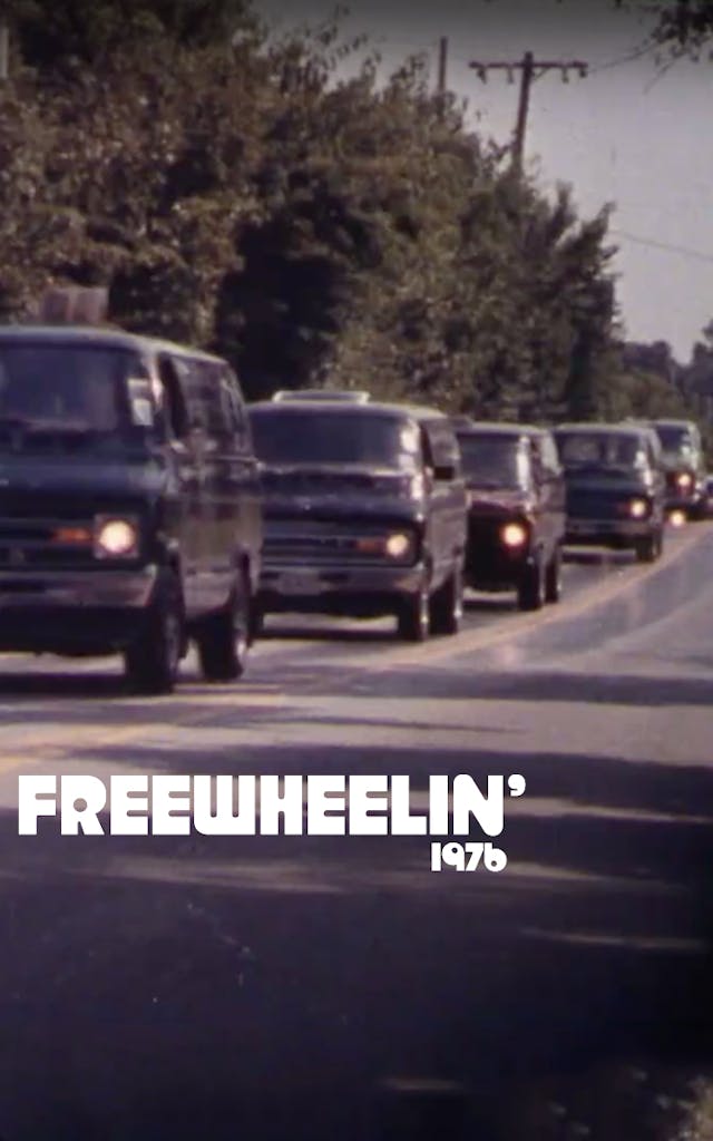 1976 Free Wheelin vans on road poster brochure ad art