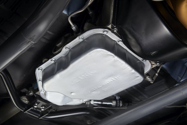 fluid pan detail underside of car