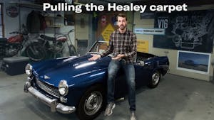 Tearing out the Austin Healey’s nasty carpet | Kyle’s Garage ep 25