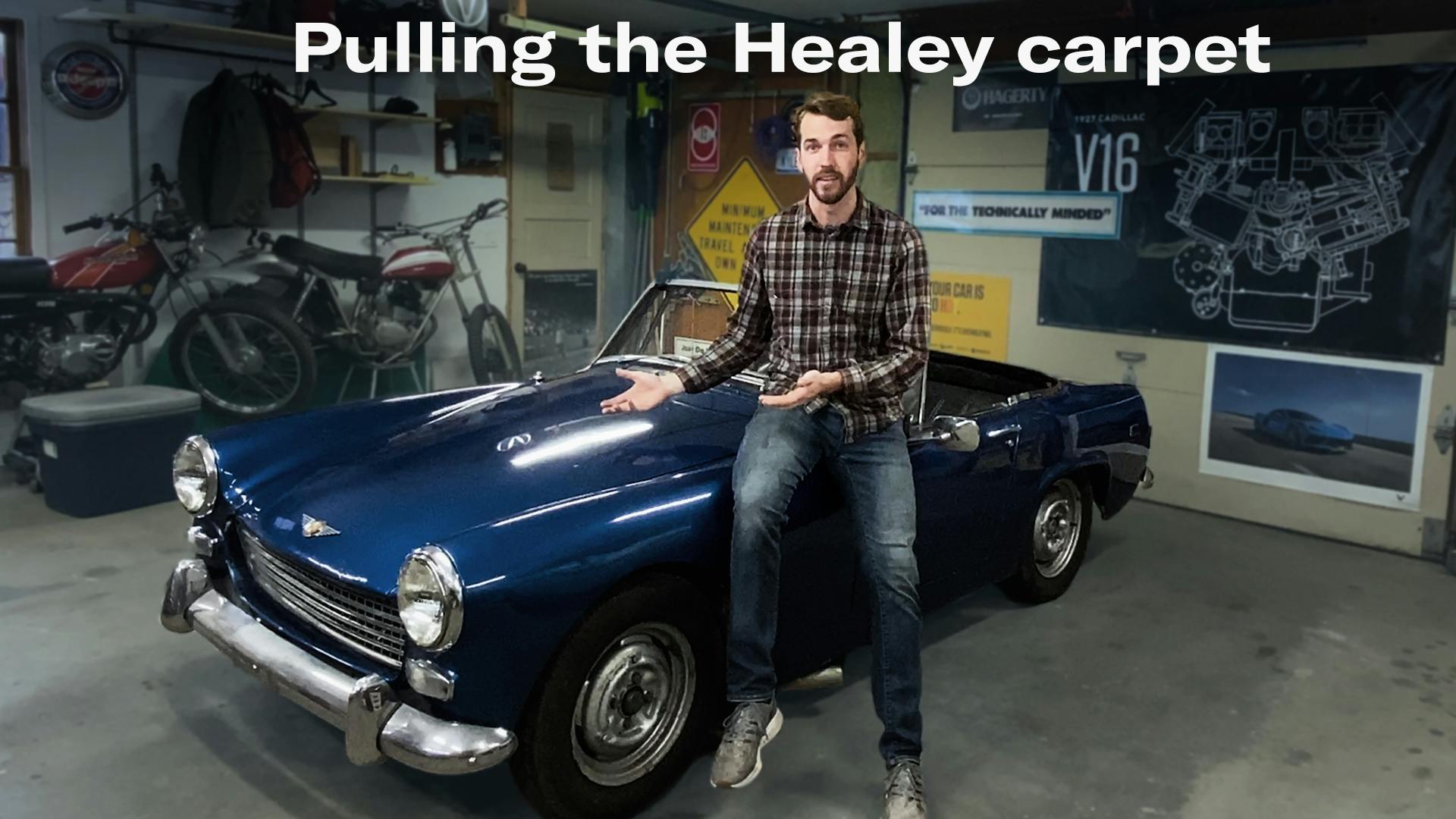Kyles Garage episode 25 Austin-Healey carpet