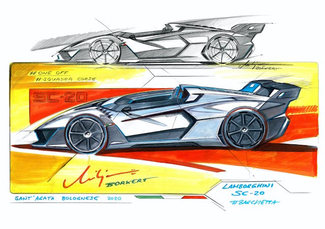 Lamborghini SC20 sketches