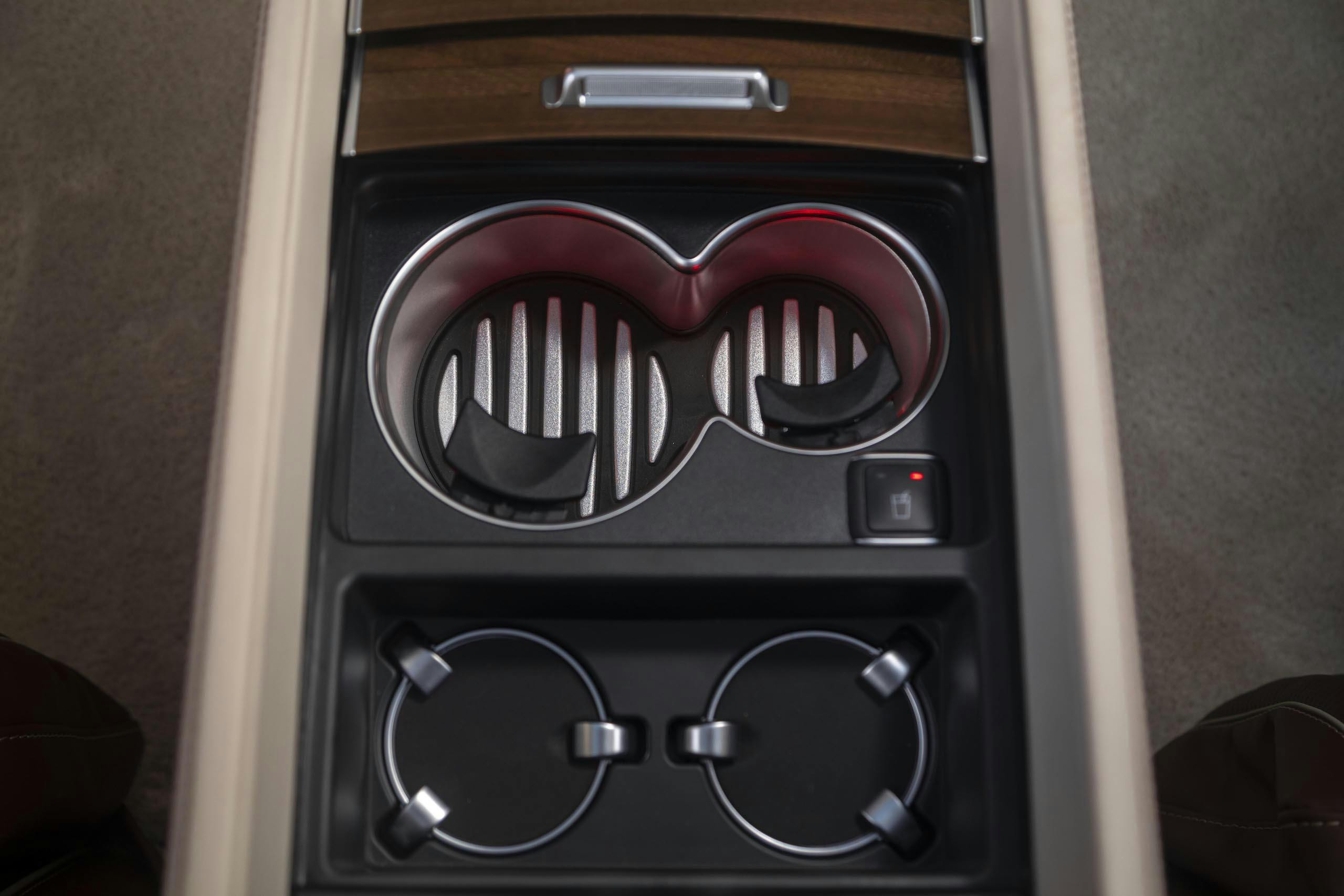 Mercedes-Maybach GLS 600 interior cupholder detail