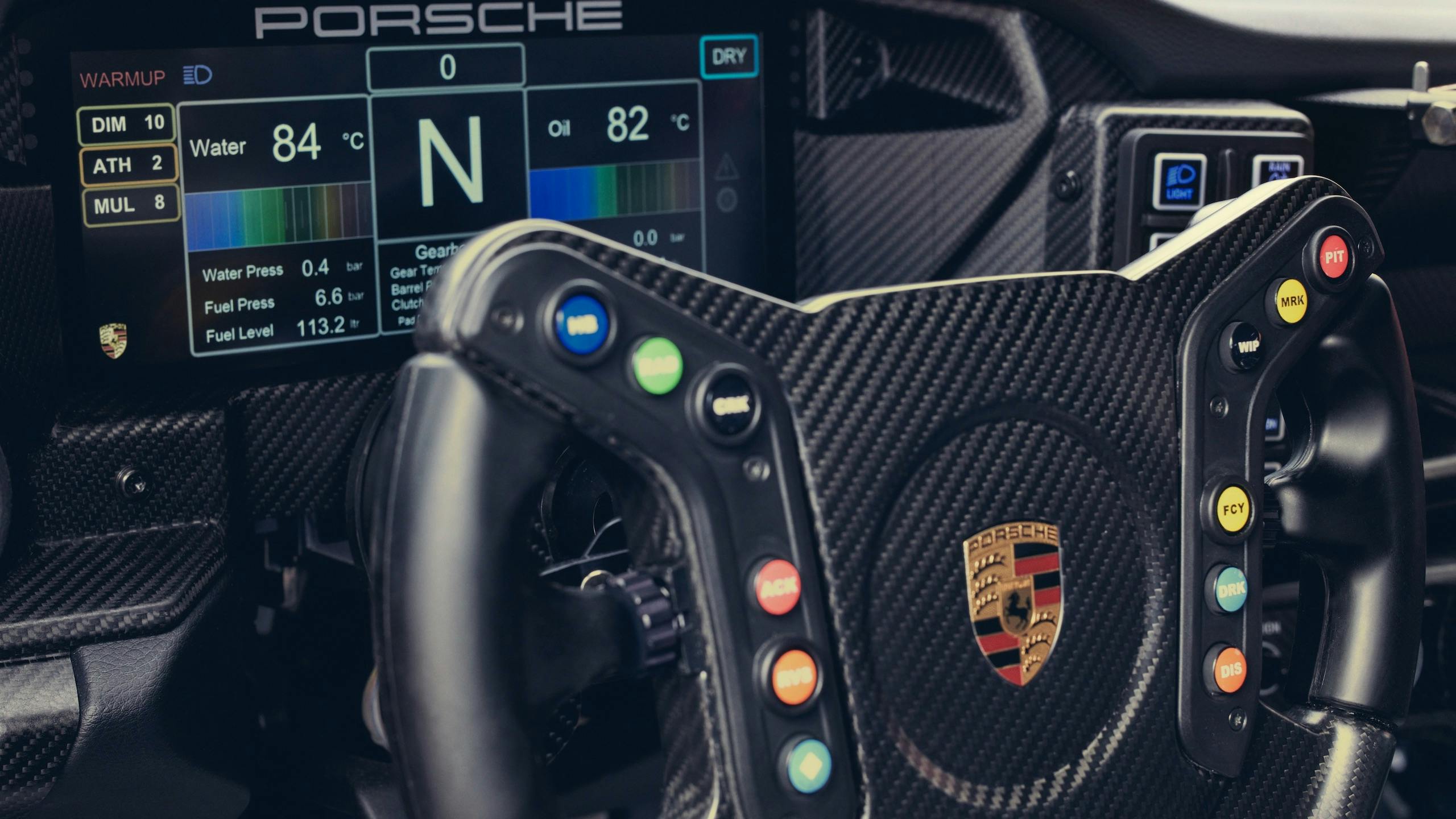 Porsche 911 GT3 interior wheel and dash details