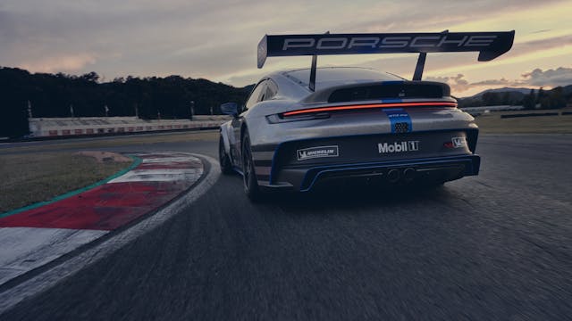 Porsche 911 GT3 rear three-quarter action detail