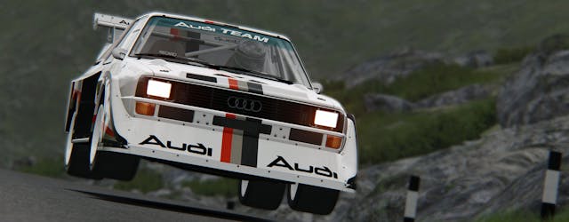 gran turismo audi rally car catching air game action