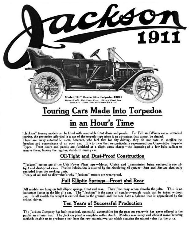 1911 Jackson Automobile ad