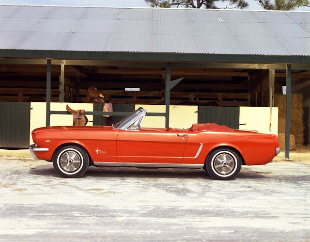 1965 Orange or Poppy Red Mustang convertible