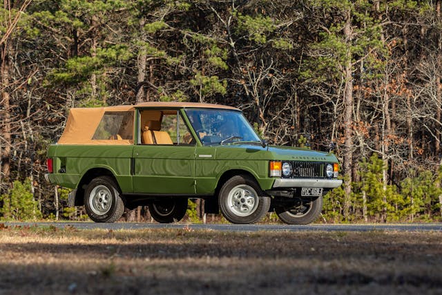 Range Rover Suffix A Convertible front three-quarter woods