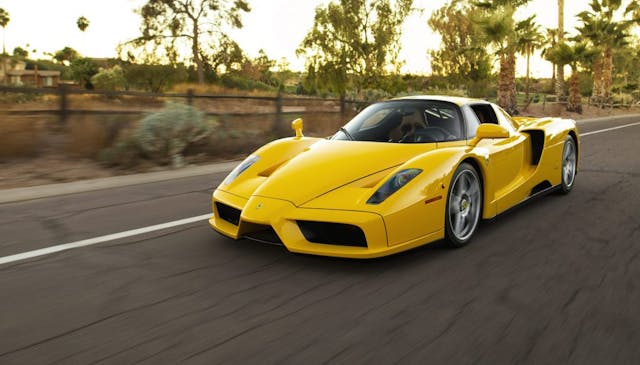 Ferrari Enzo front three-quarter dynamic action