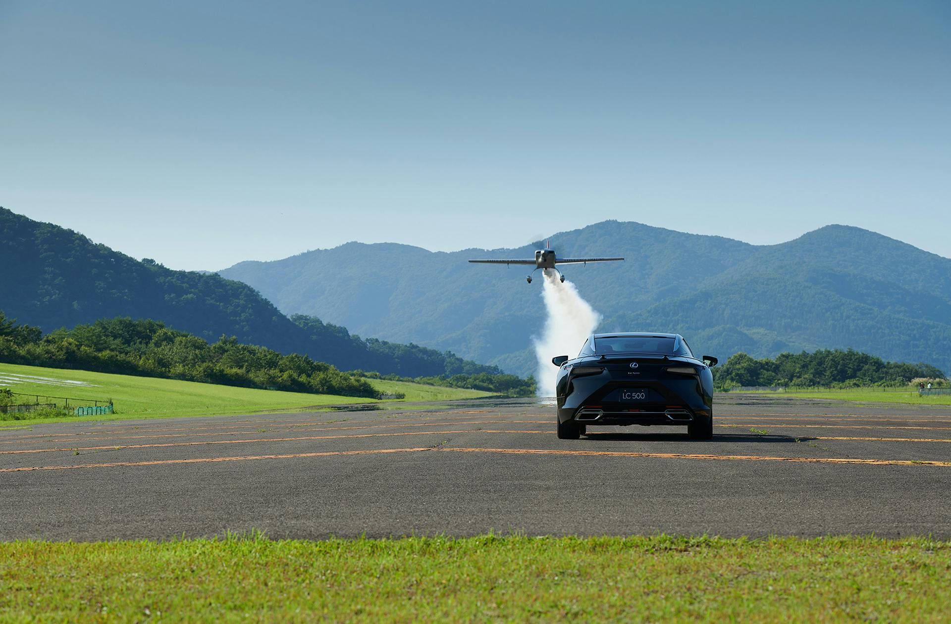 2021 Lexus LC 500 Inspiration Series car and plane