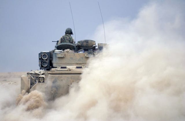 U.S. Army Bradley Infantry Fighting Vehicle in action