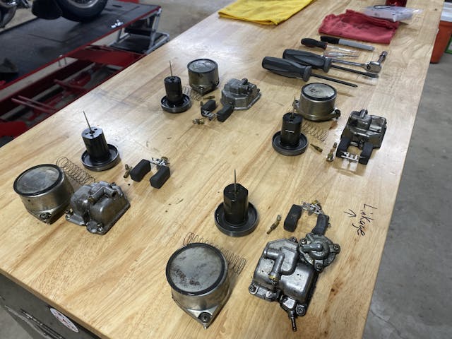 Goldwing carbs disassembled