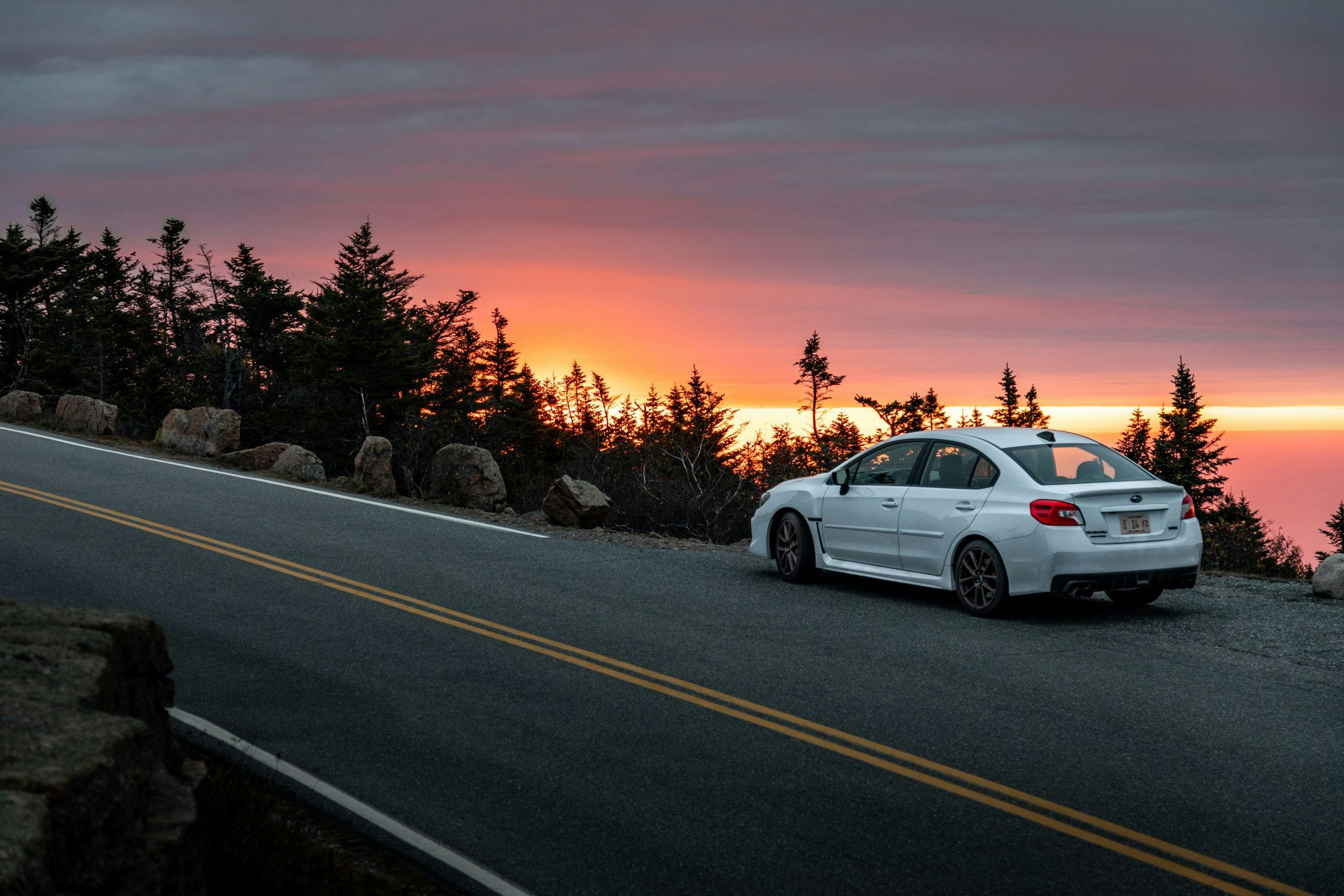Subaru WRX Series.White road trip