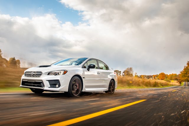 Subaru WRX Series.White road trip