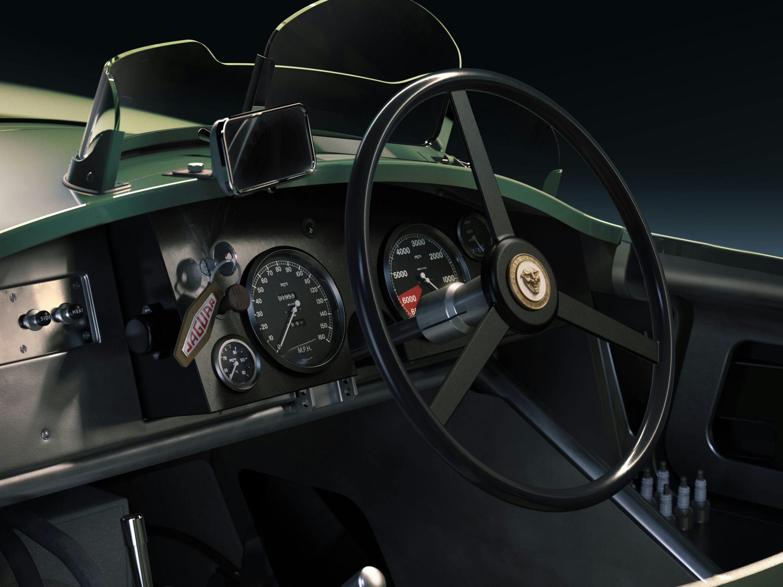 Jaguar Classic C-type_interior closeup