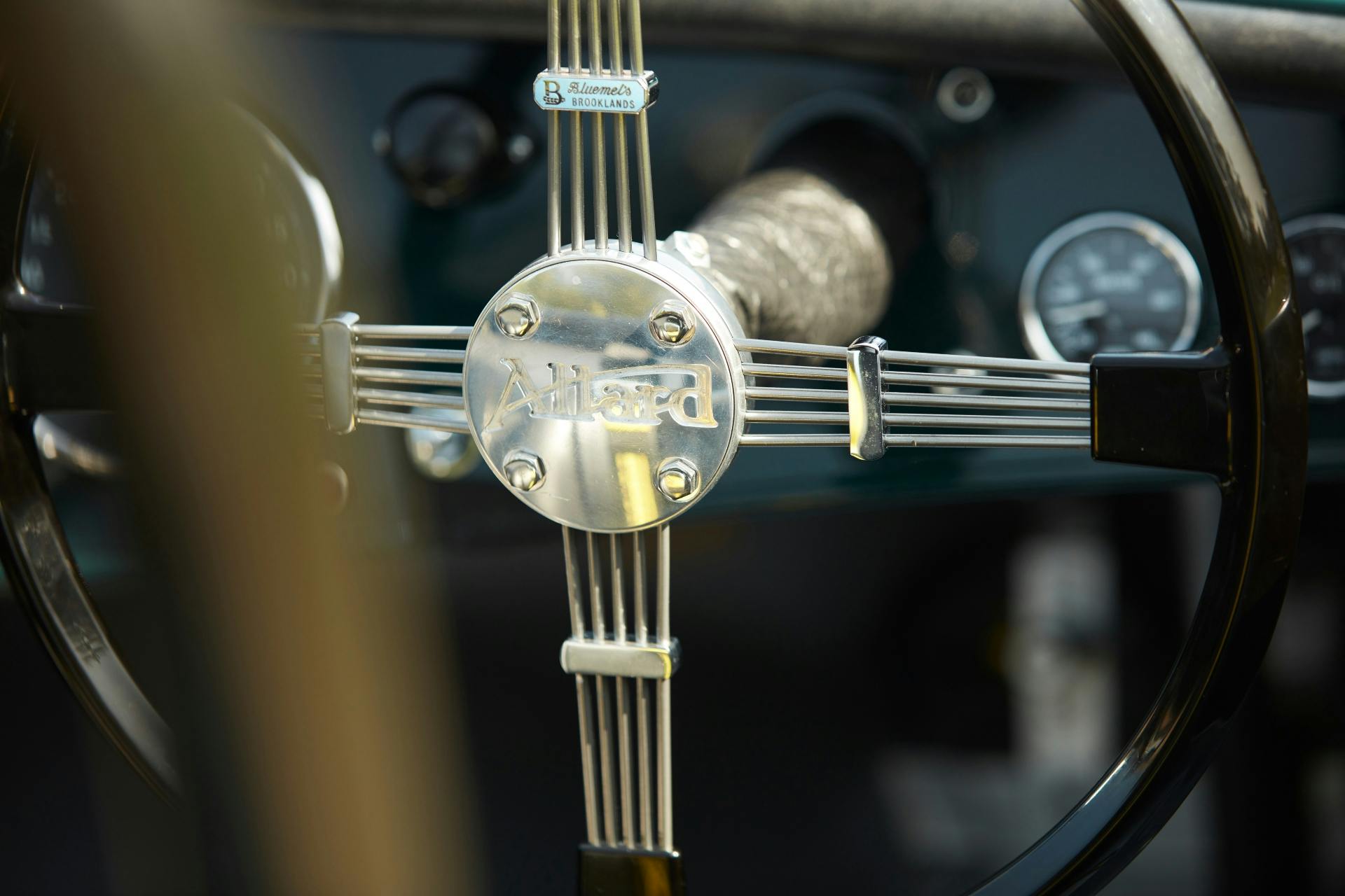 Allard JR continuation car steering wheel detail