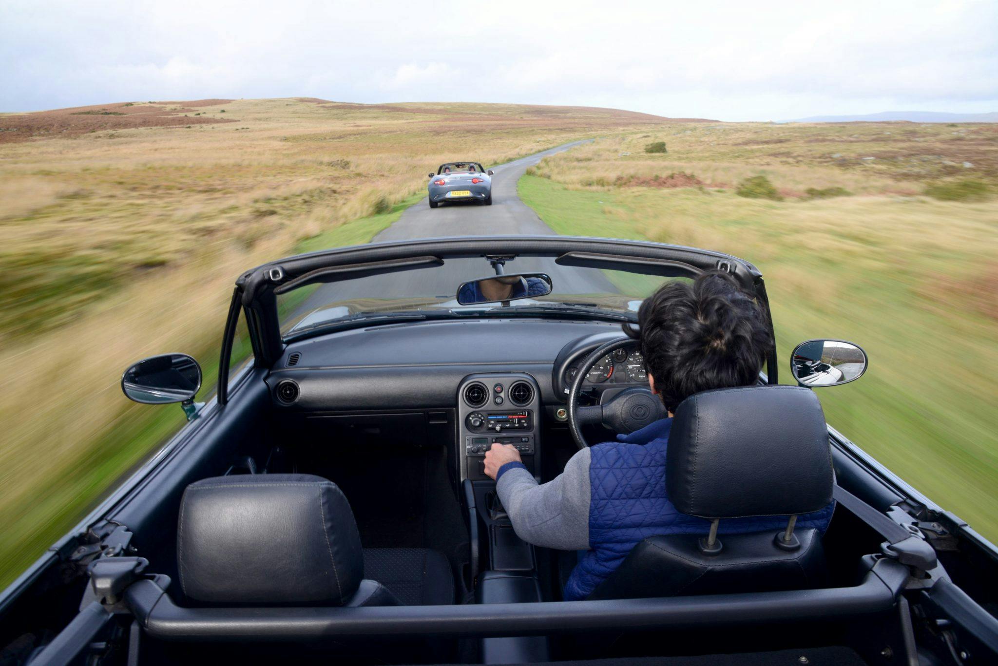 Mazda MX-5 interior driving dynamic action