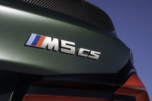 BMW M5 CS rear spoiler and badge