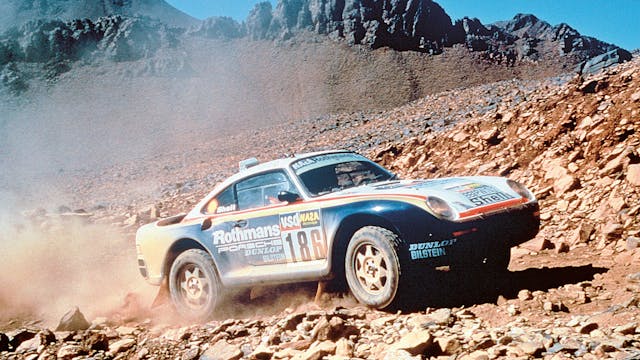Paris Dakar 1986 Porsche 959 action