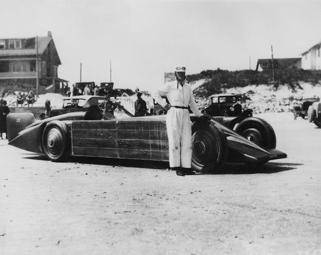 Henry Segrave with Golden Arrow Daytona Beach Florida USA