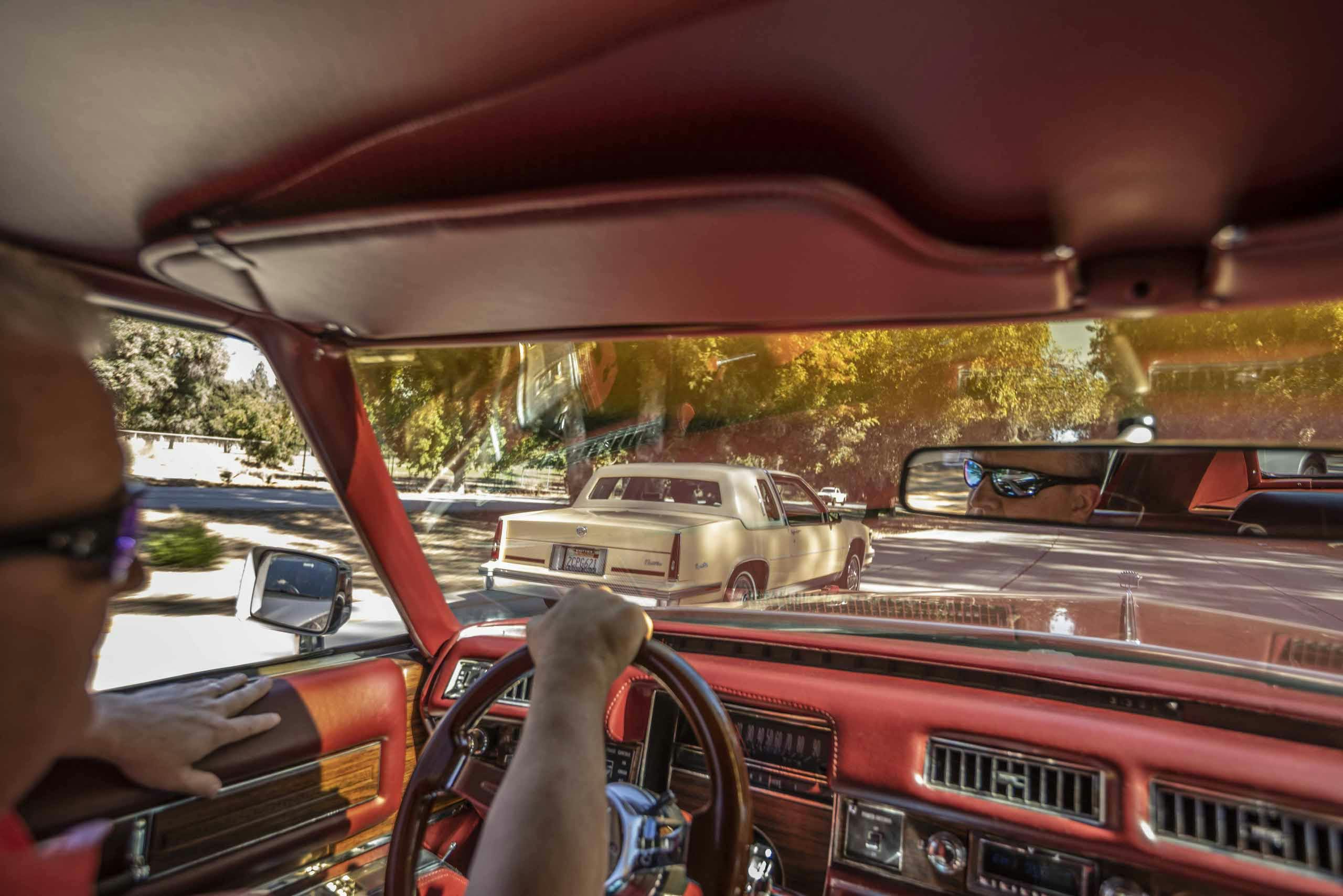 1976 Cadillac Coupe DeVille interior driving