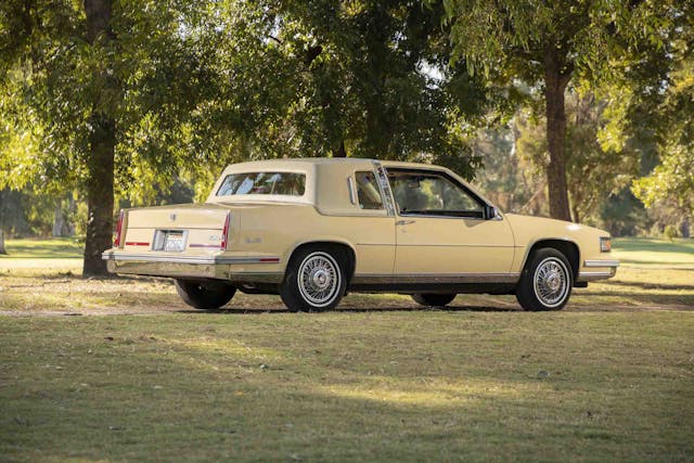 1986 Cadillac Coupe DeVille rear three-quarter