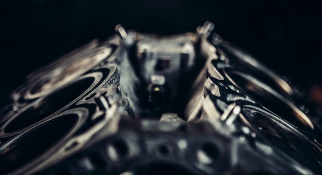 V8 car engine close-up