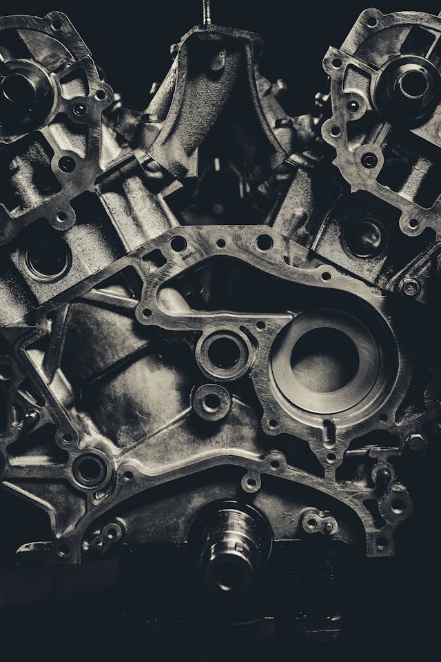 V8 Car Engine Close Up