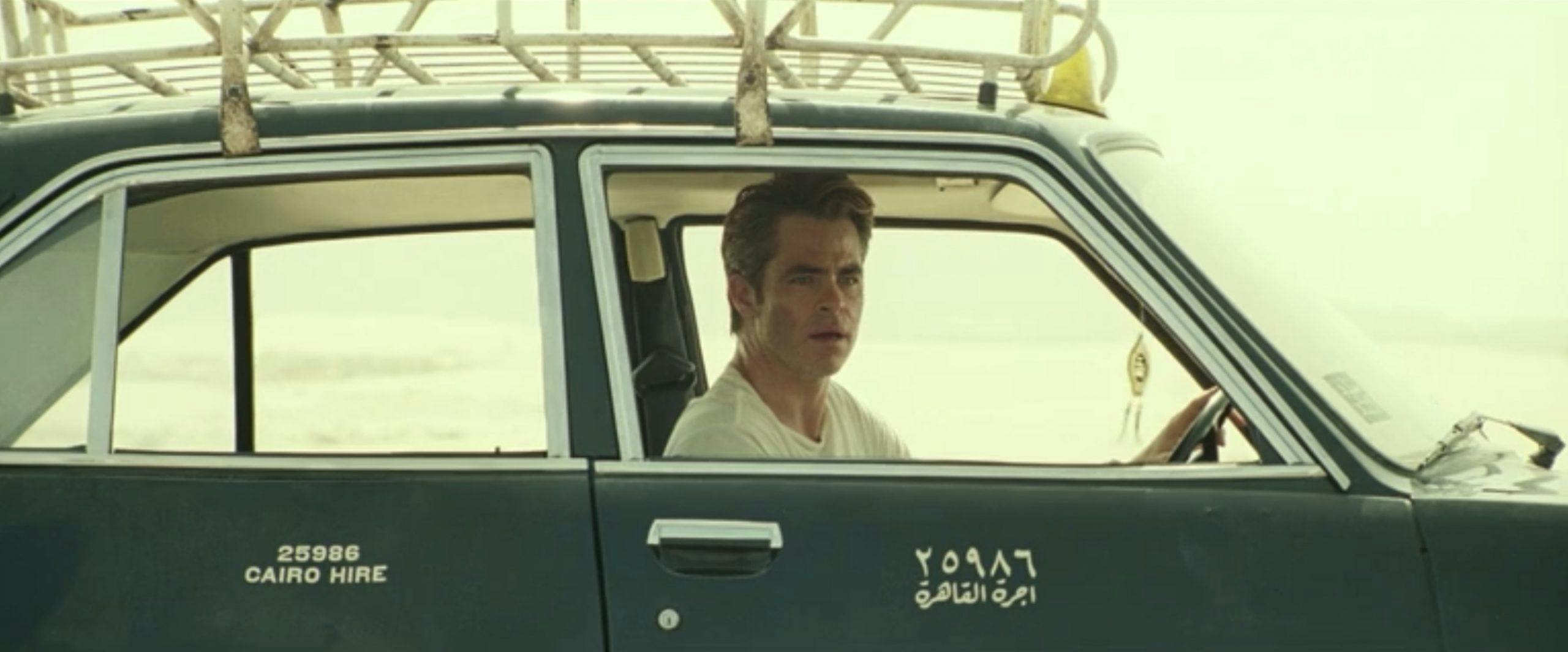 chris pine taxi chase scene action