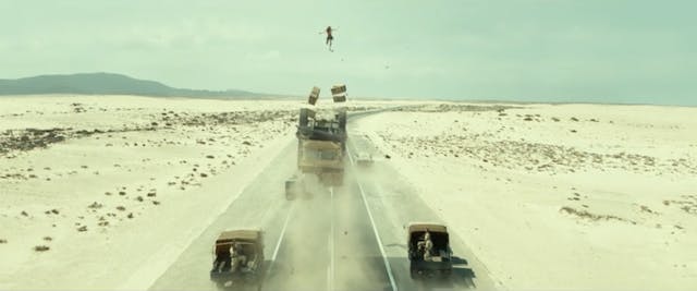wonder woman truck launch chase scene action