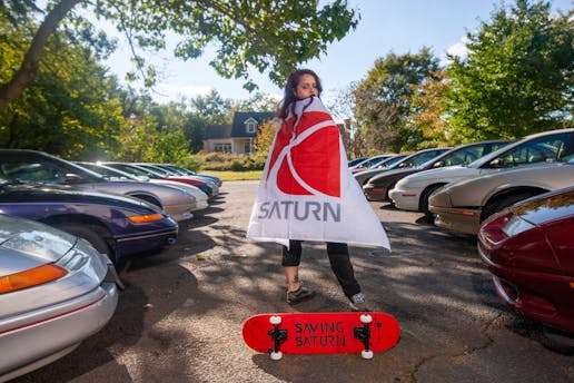 saturn enthusiast jessie flag skateboard cars