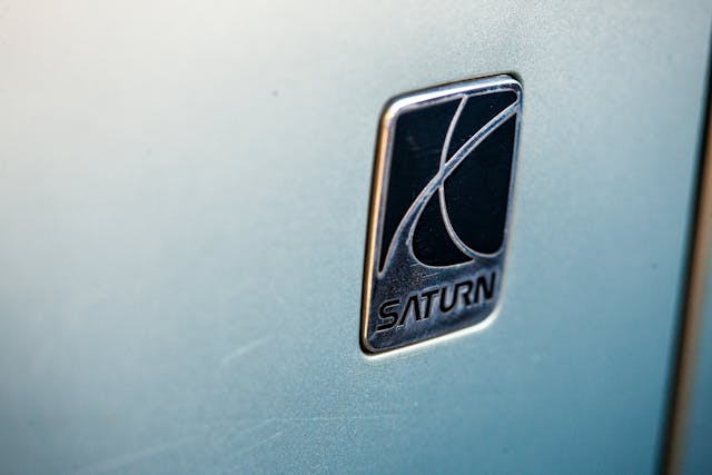 saturn emblem close up