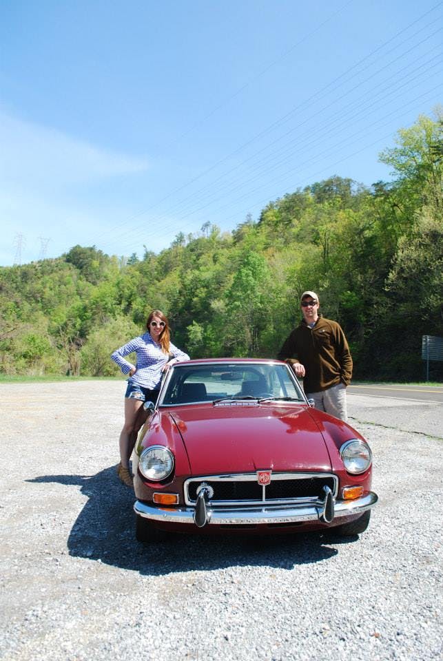 mitty road trip 1973 MGB GT owner and gf