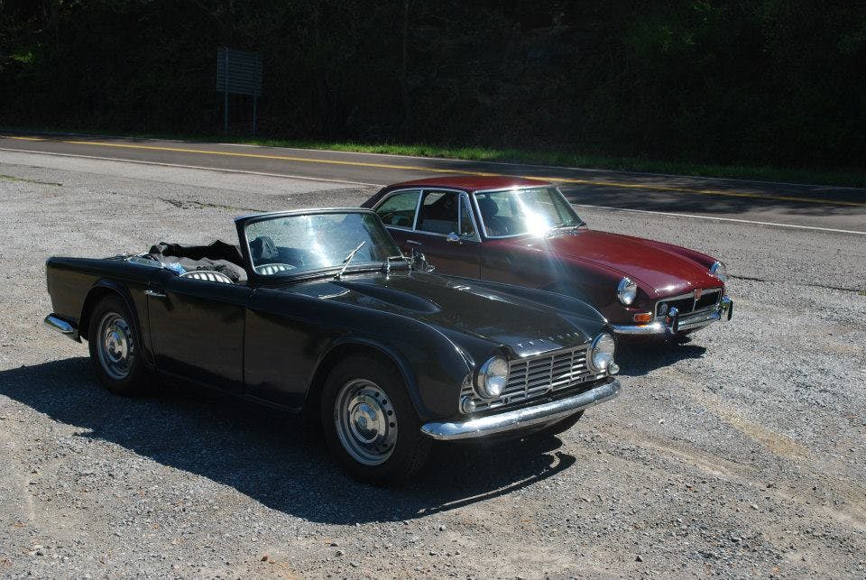 mitty road trip 1964 Triumph TR4 1973 MGB GT