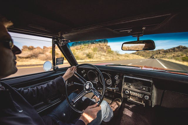 1967 Chevrolet Camaro RS interior driving action
