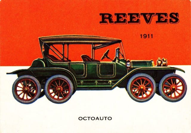 1911 Reeves Octoauto - World on Wheels collector card