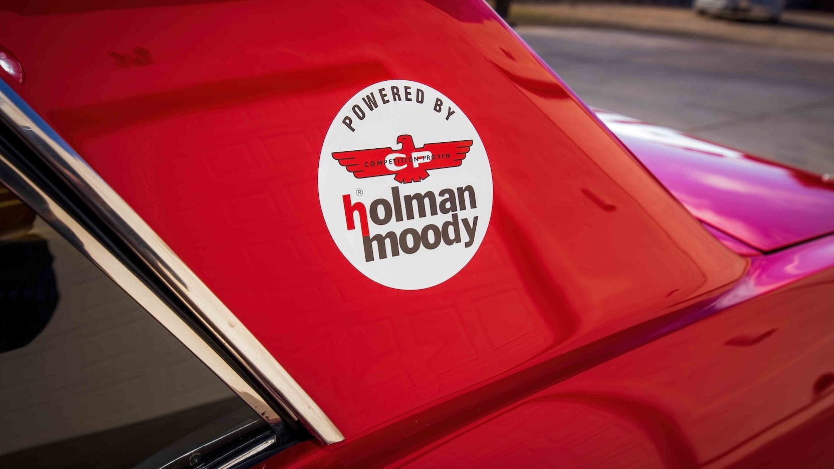 1967 Ford Mustang Holman-Moody Racer rear pillar logo