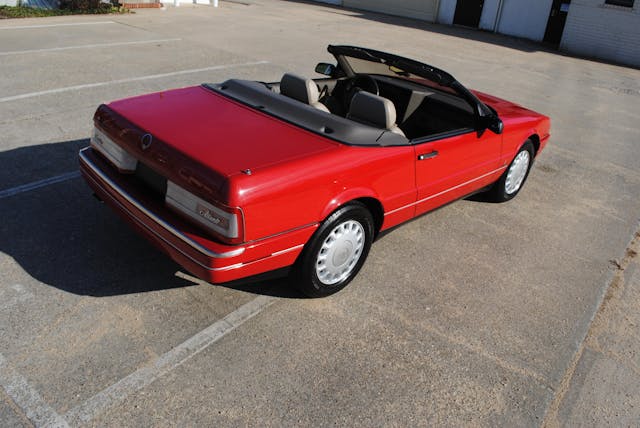 1993 Cadillac Allante rear three-quarter top down