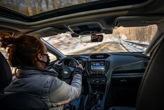 Subaru Crosstrek Sport interior driving action
