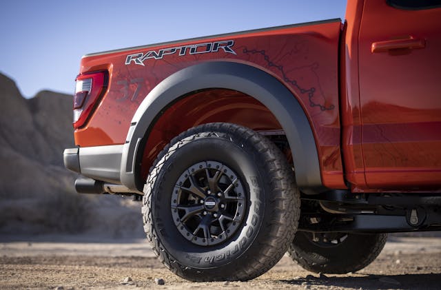 2021 Ford Raptor rear wheel and tire