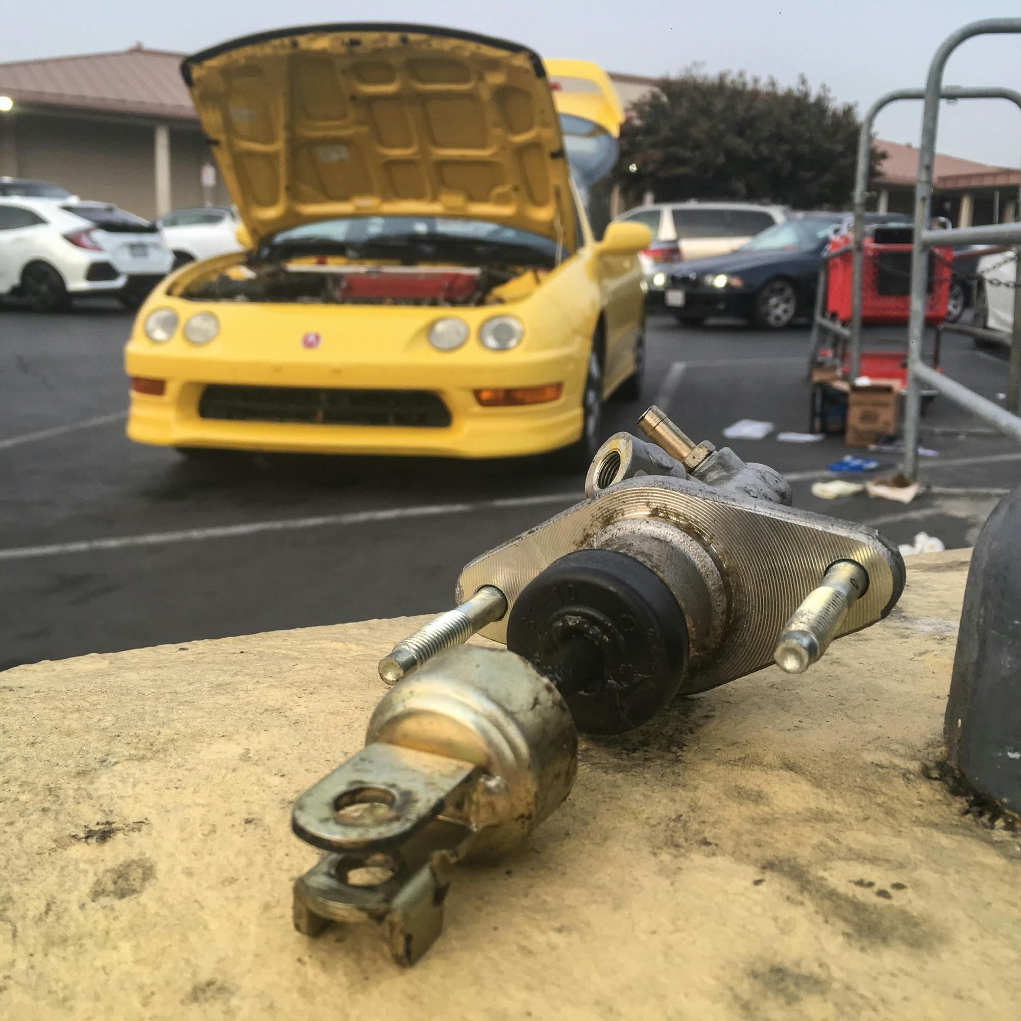 Acura Integra Type R clutch master part close in parking lot