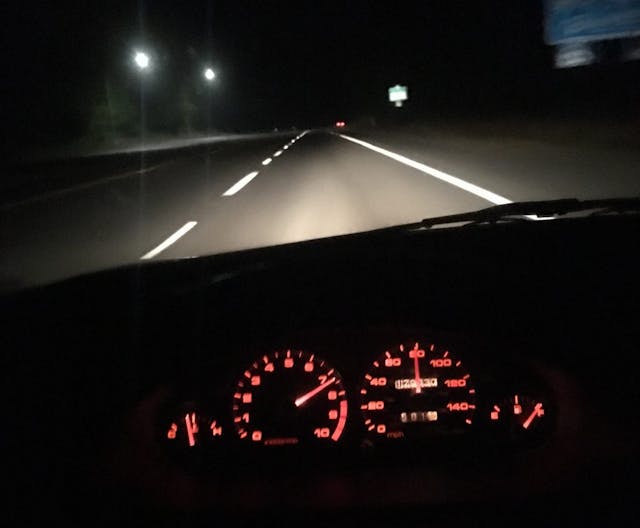 Acura Integra Type R interior gauges night